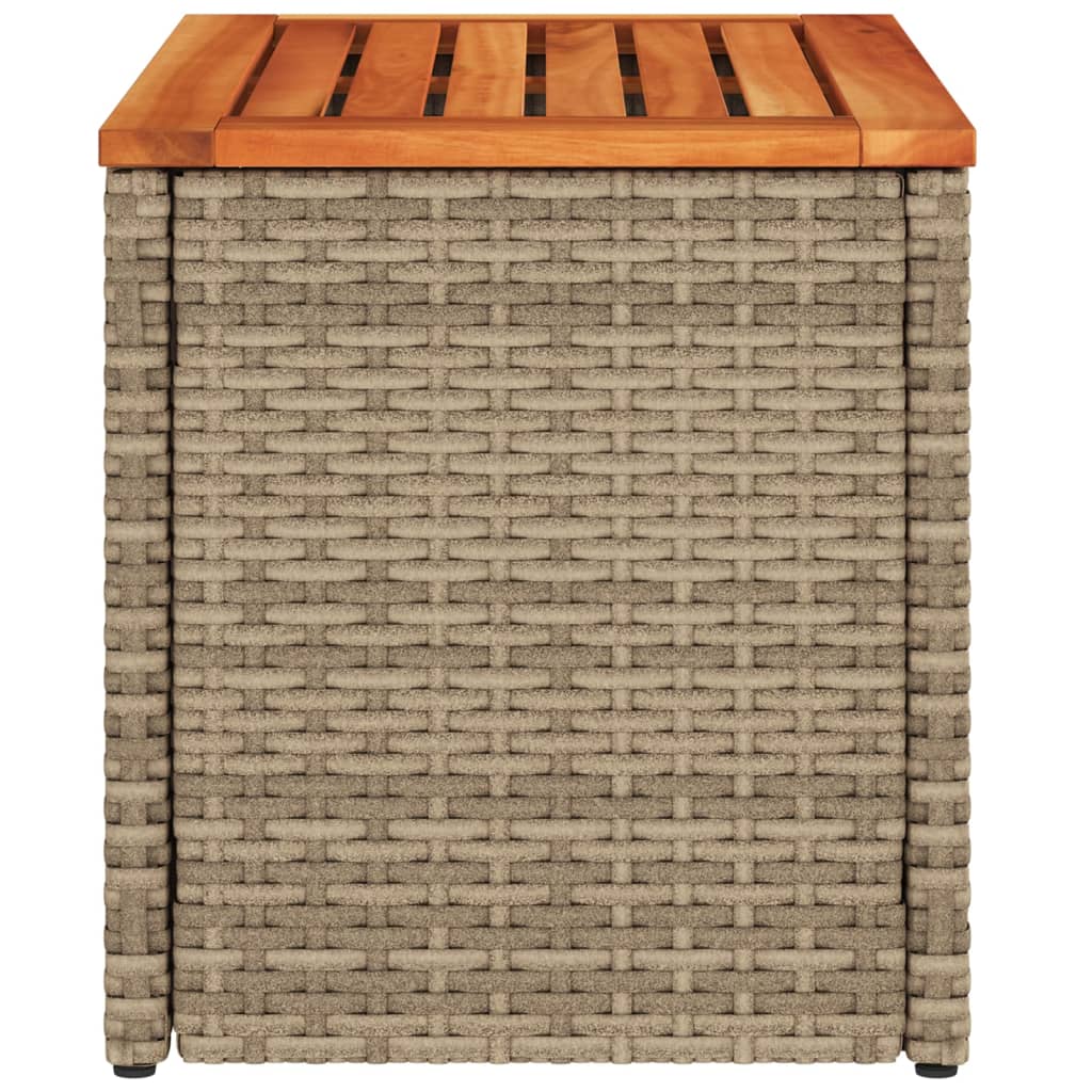 Garden Side Tables 2 pcs. Beige 55x34x37 cm Poly Rattan Wood