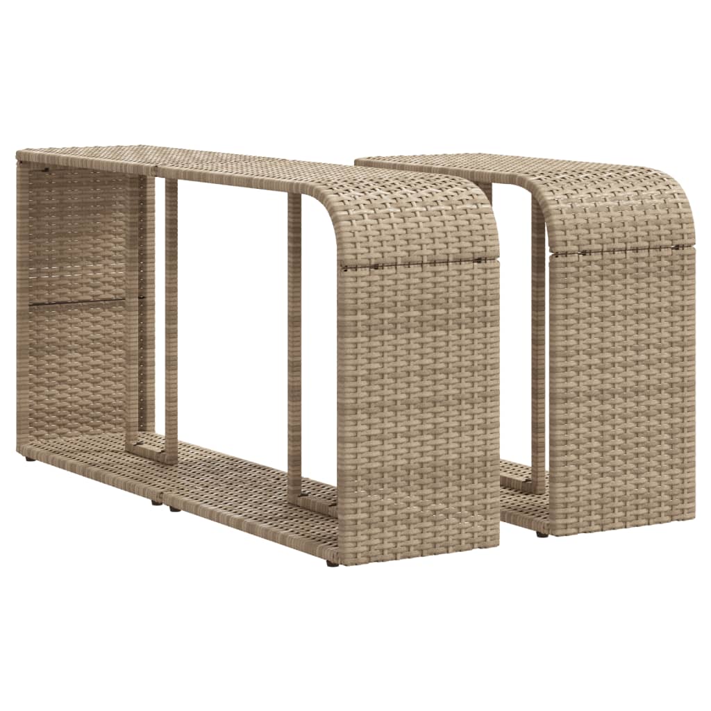 Outdoor shelves 2 pcs. Beige poly rattan