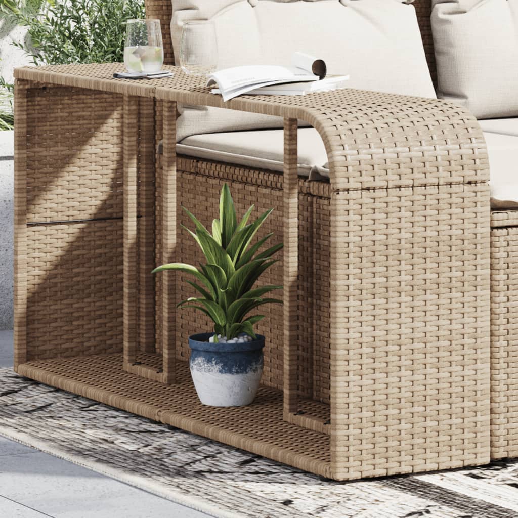 Outdoor shelves 2 pcs. Beige poly rattan