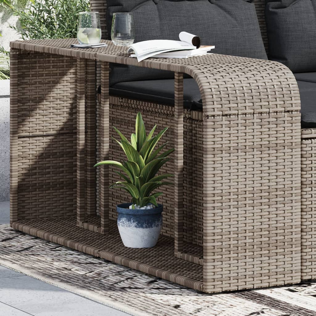 Outdoor racks 2 pcs. Gray poly rattan
