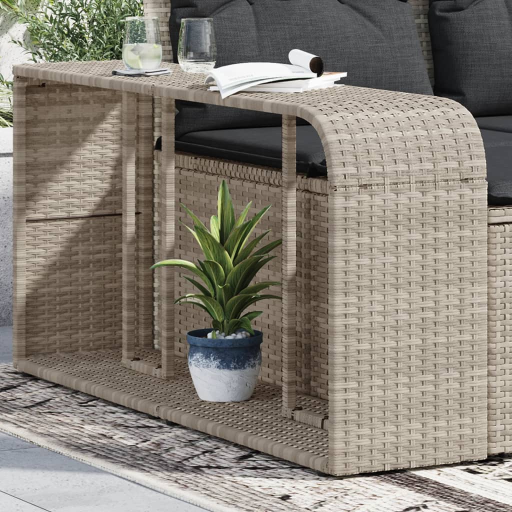 Outdoor racks 2 pieces light grey poly rattan