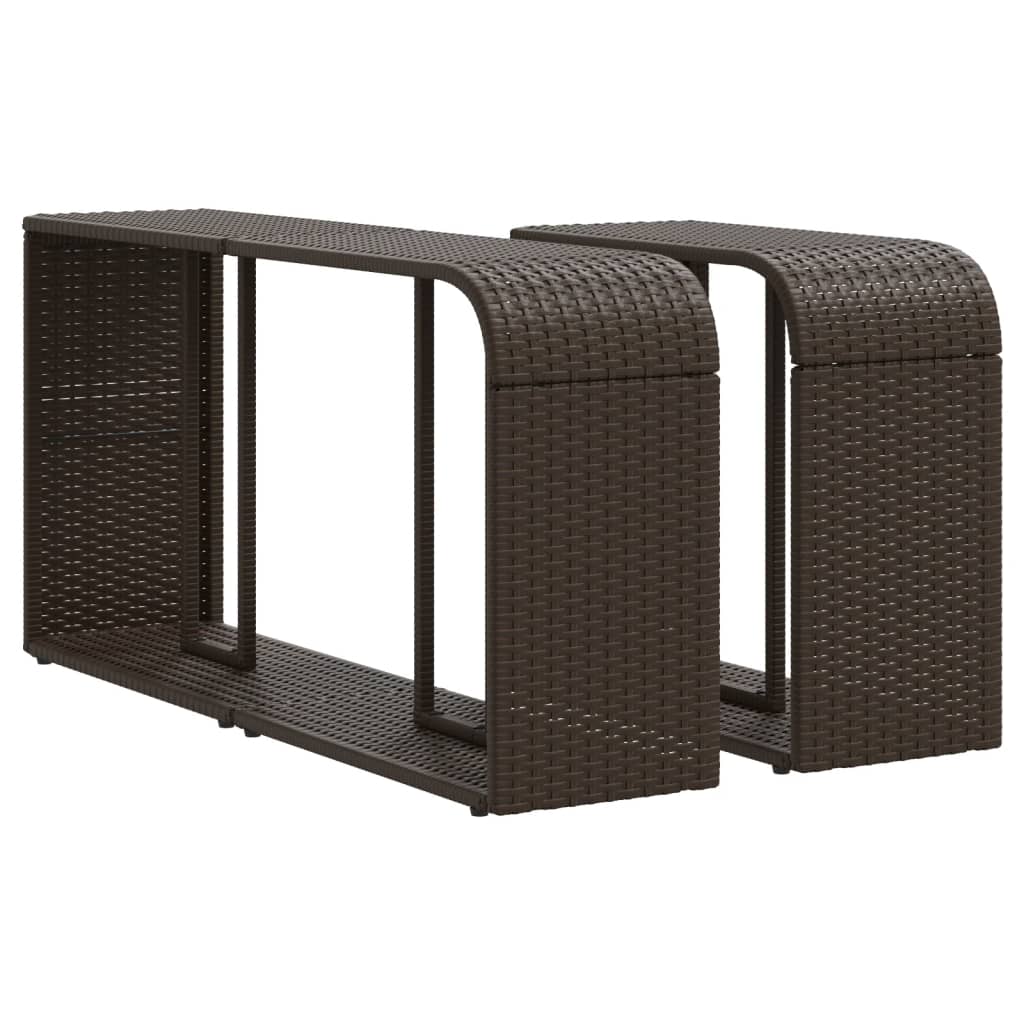Outdoor racks 2 pcs. Brown poly rattan