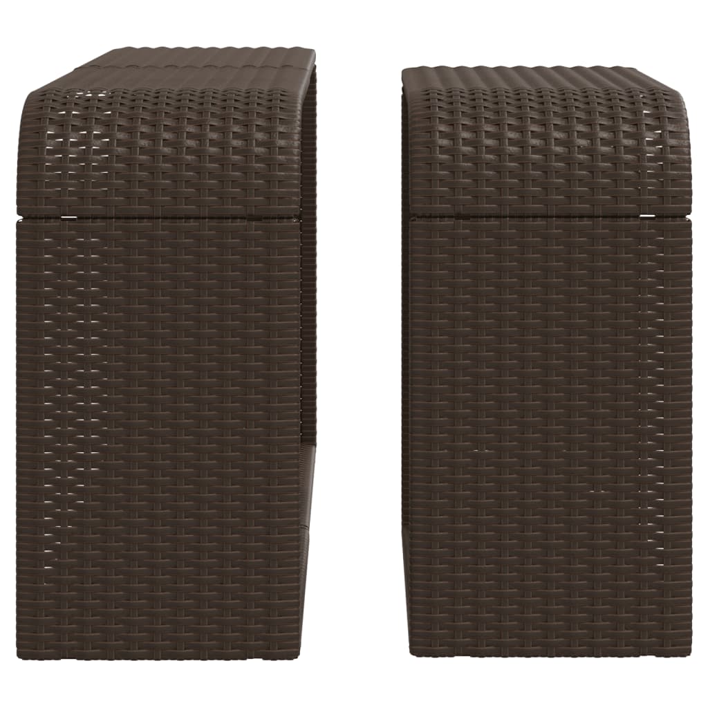 Outdoor racks 2 pcs. Brown poly rattan