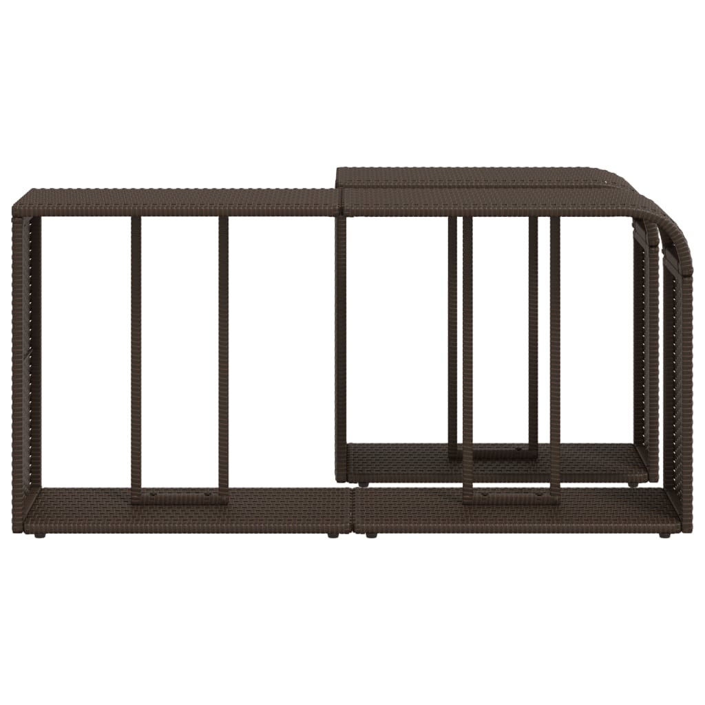 Outdoor racks 2 pcs. Brown poly rattan