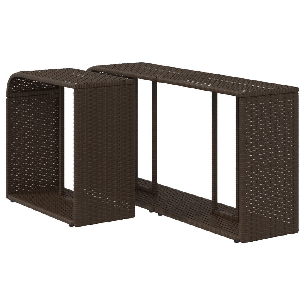Outdoor racks 2 pcs. Brown poly rattan