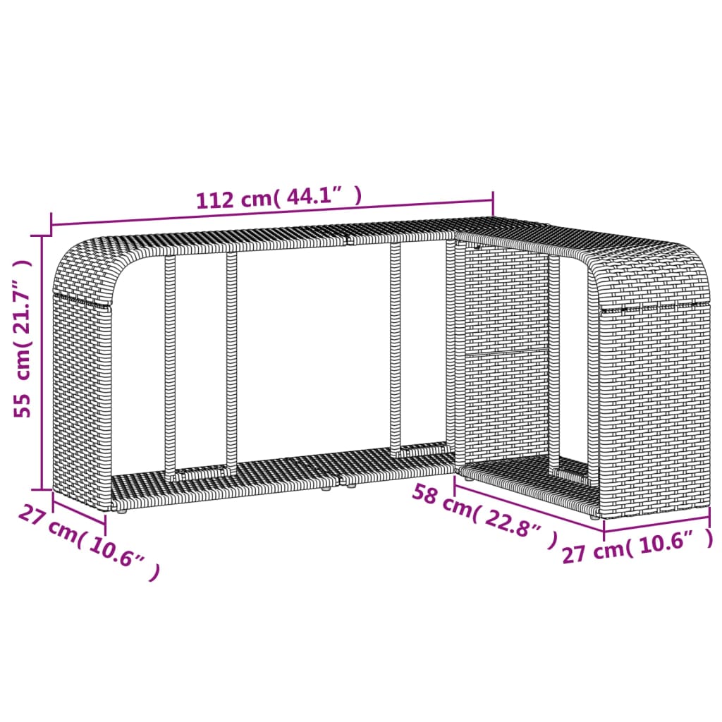 Outdoor racks 2 pcs. Brown poly rattan