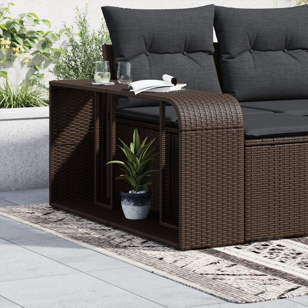 Outdoor racks 2 pcs. Brown poly rattan
