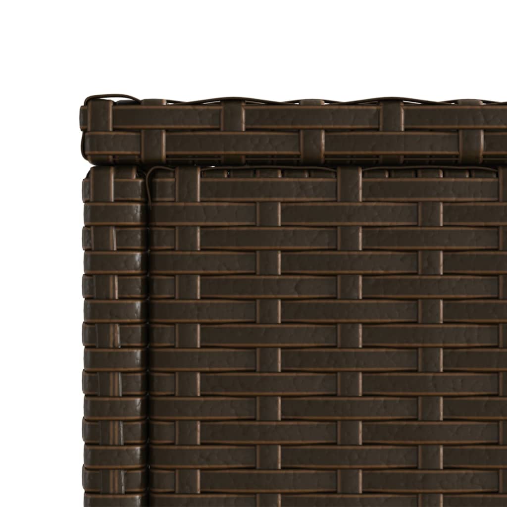 Garden Side Table with Glass Top Brown 58x27.5x55 cm Rattan