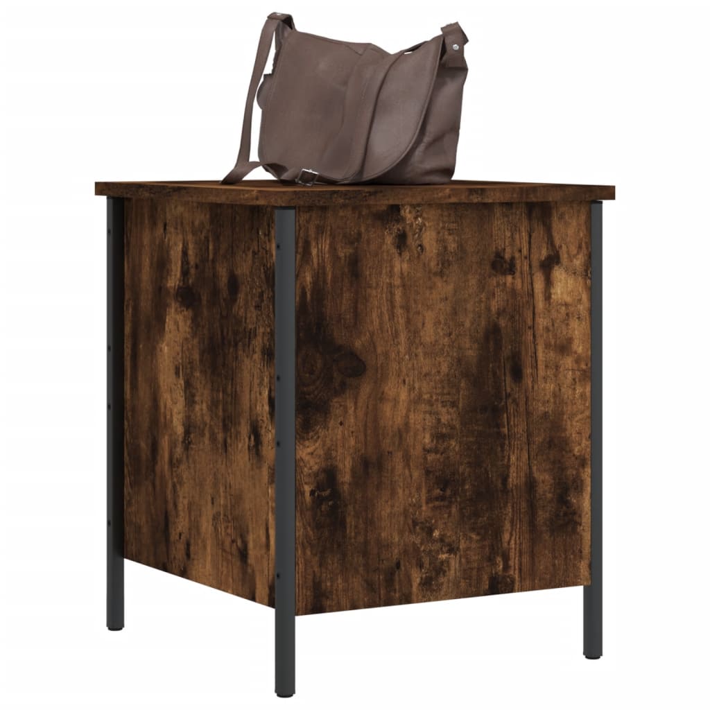 Bench with storage space smoked oak 40x42.5x50 cm wood material