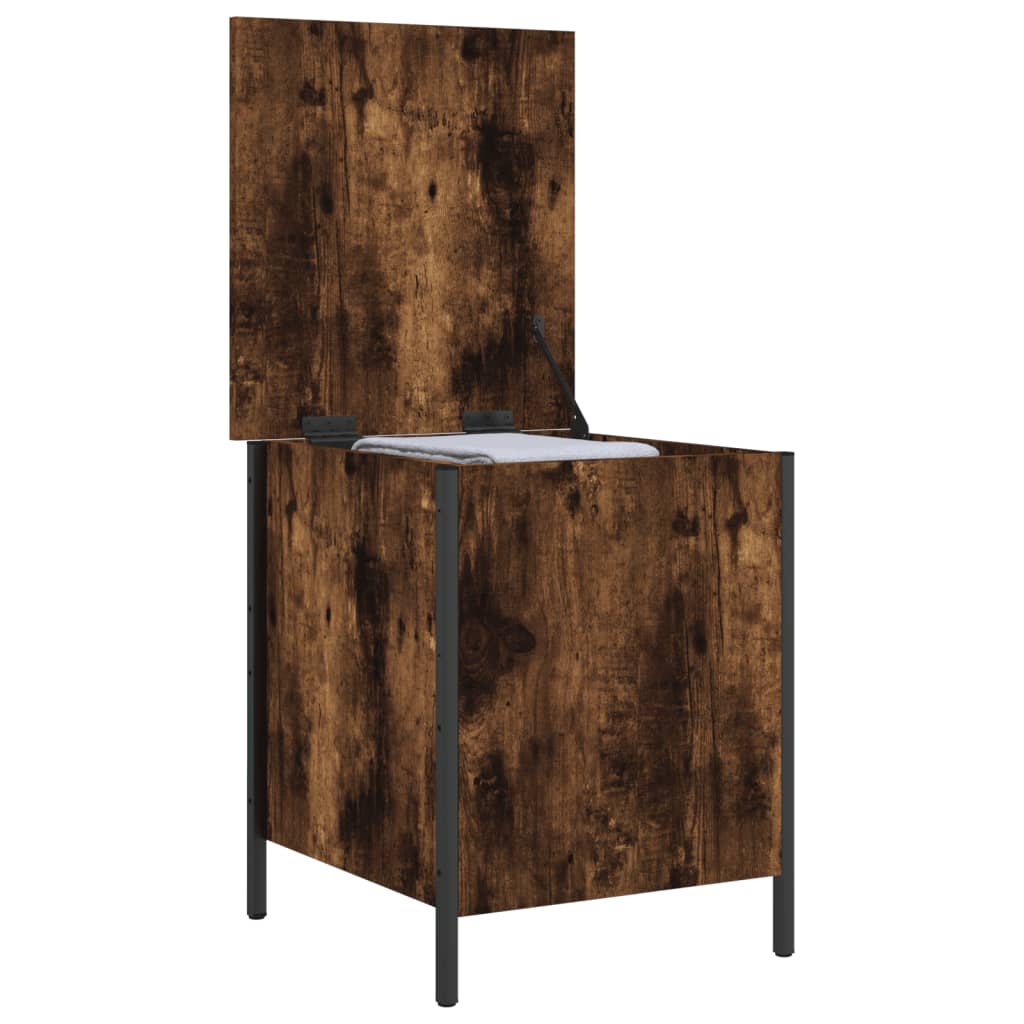 Bench with storage space smoked oak 40x42.5x50 cm wood material