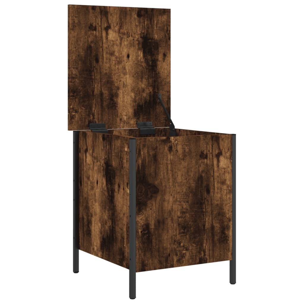 Bench with storage space smoked oak 40x42.5x50 cm wood material