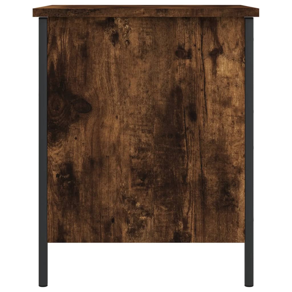 Bench with storage space smoked oak 40x42.5x50 cm wood material