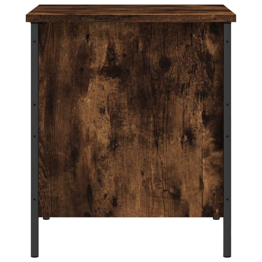 Bench with storage space smoked oak 40x42.5x50 cm wood material