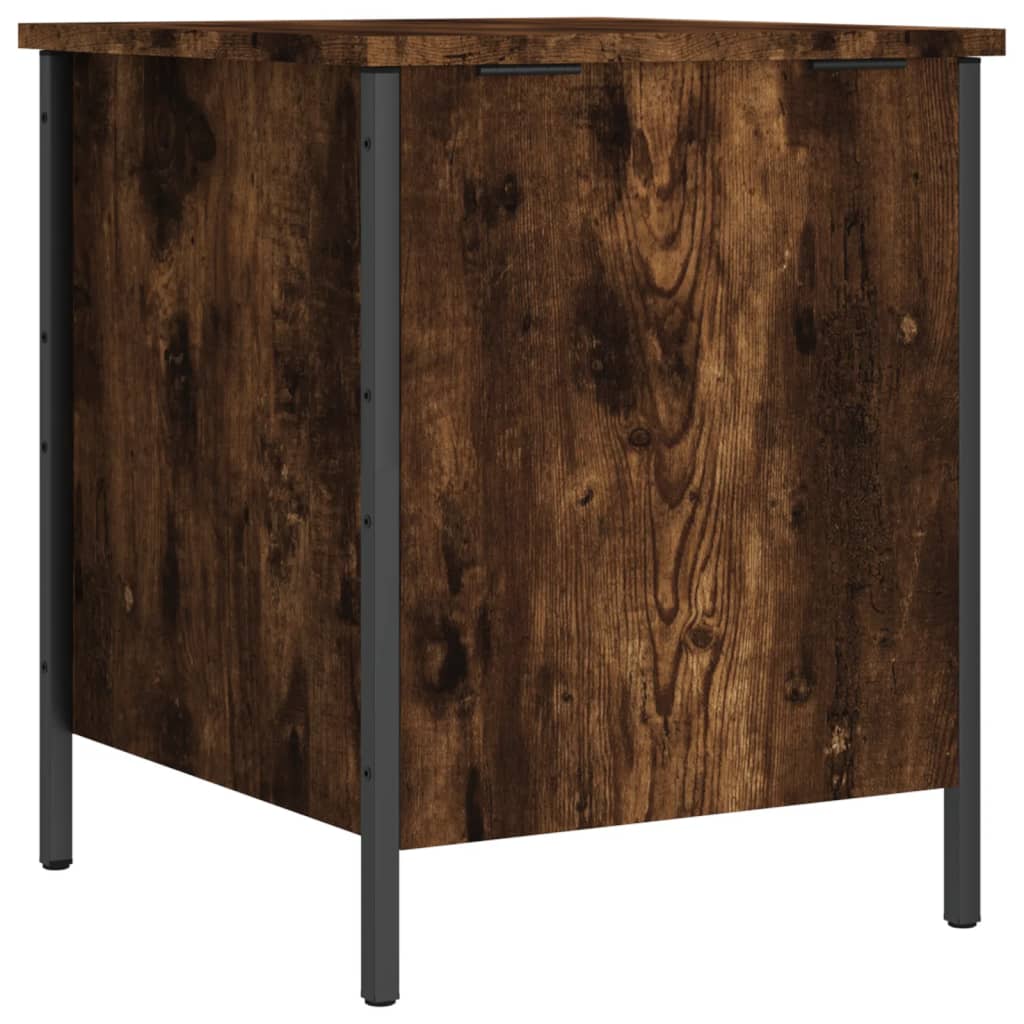 Bench with storage space smoked oak 40x42.5x50 cm wood material