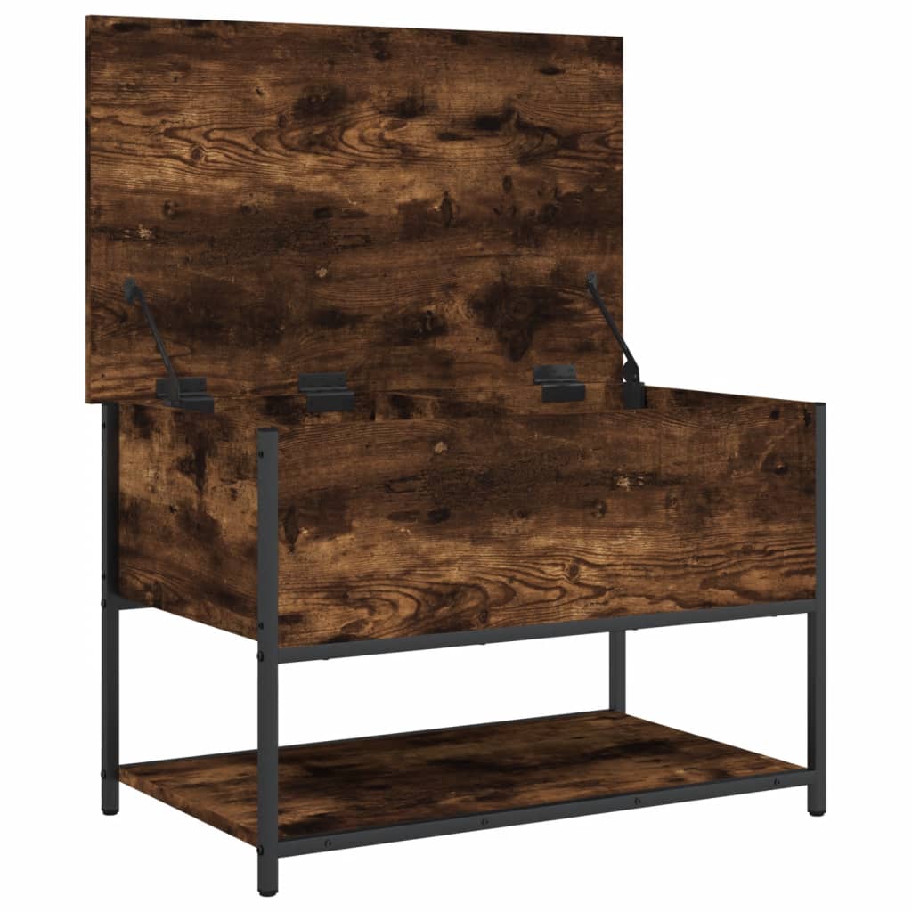 Bench with storage space smoked oak 70x42.5x47 cm wood material