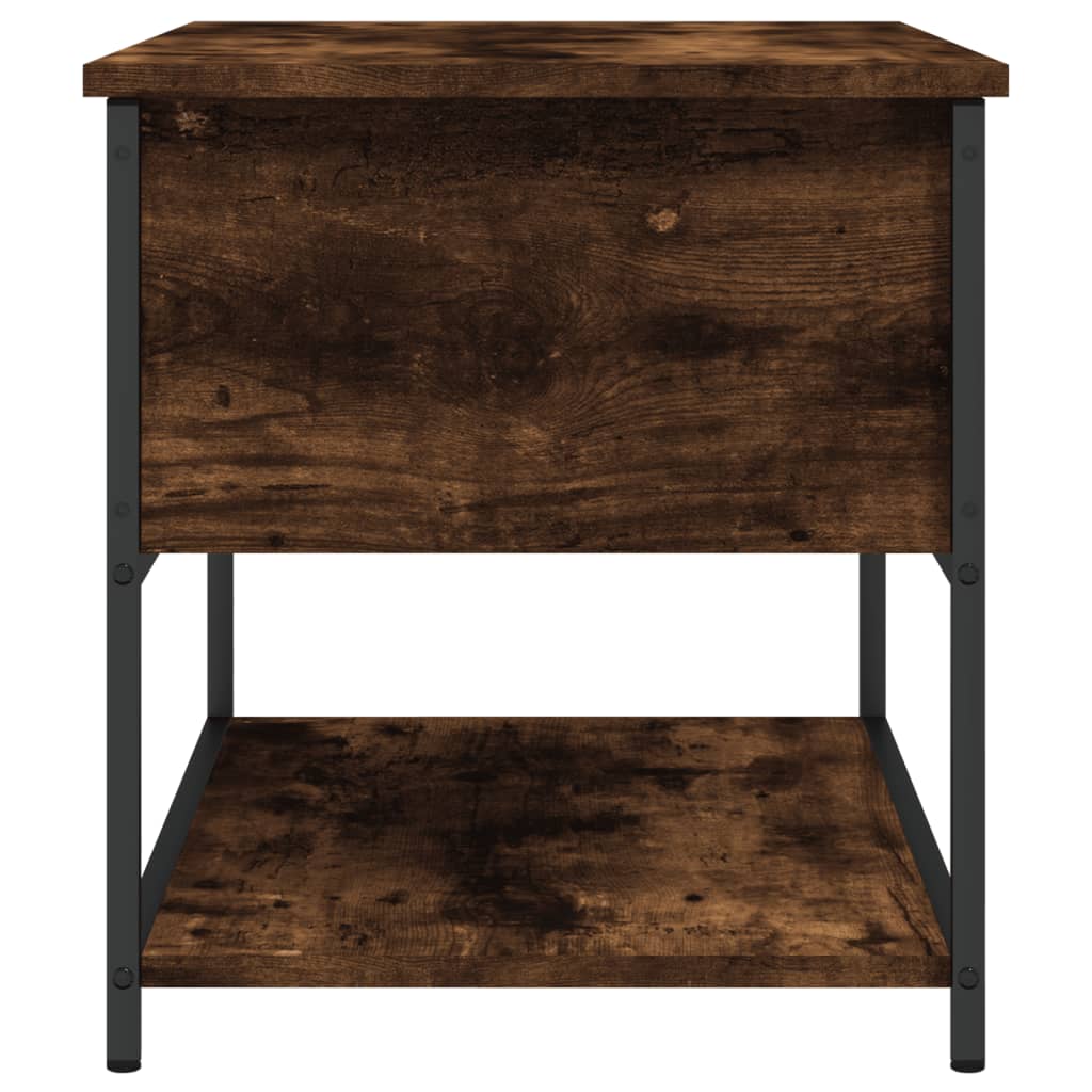 Bench with storage space smoked oak 70x42.5x47 cm wood material