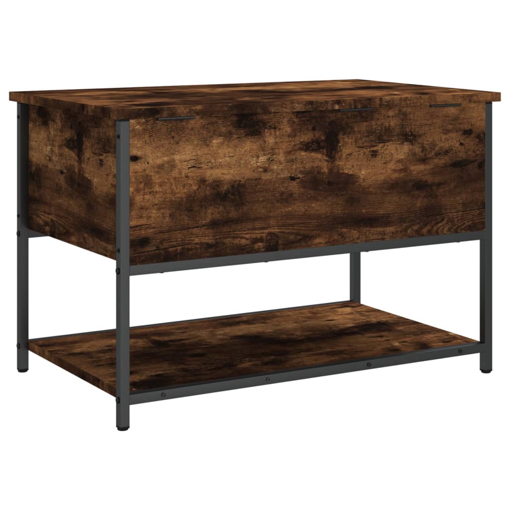 Bench with storage space smoked oak 70x42.5x47 cm wood material