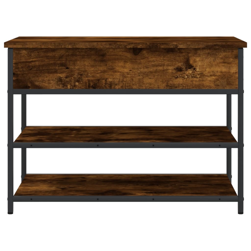 Shoe bench smoked oak 70x42.5x50 cm wood material