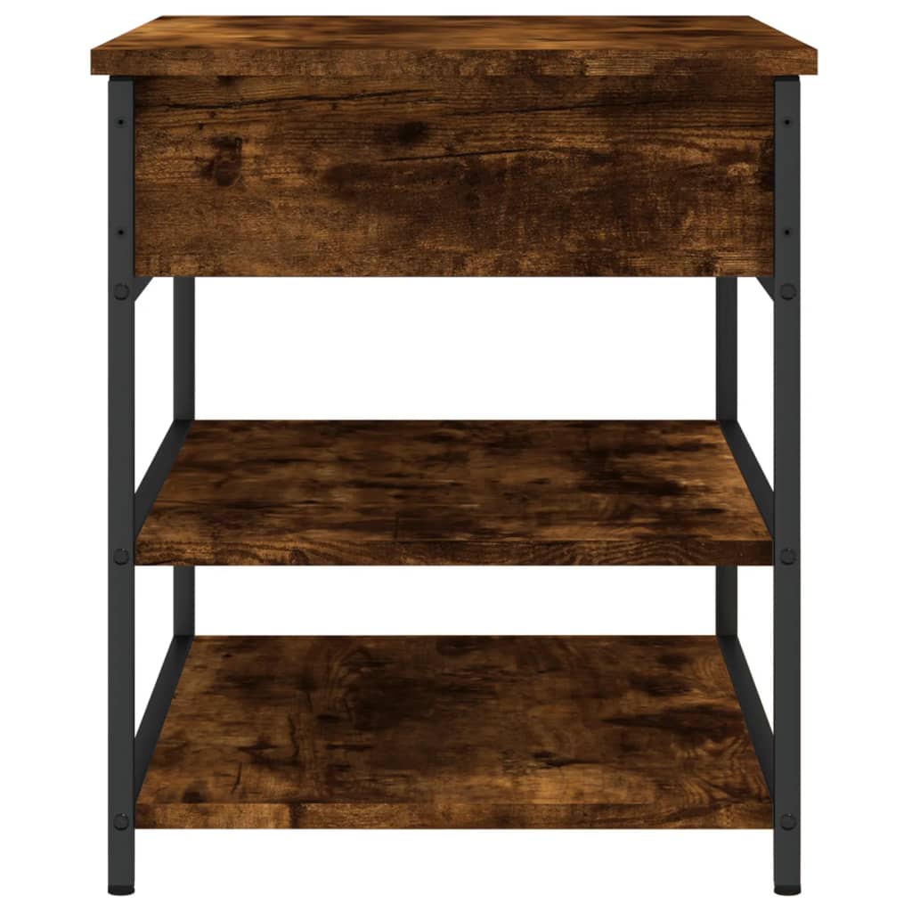 Shoe bench smoked oak 70x42.5x50 cm wood material