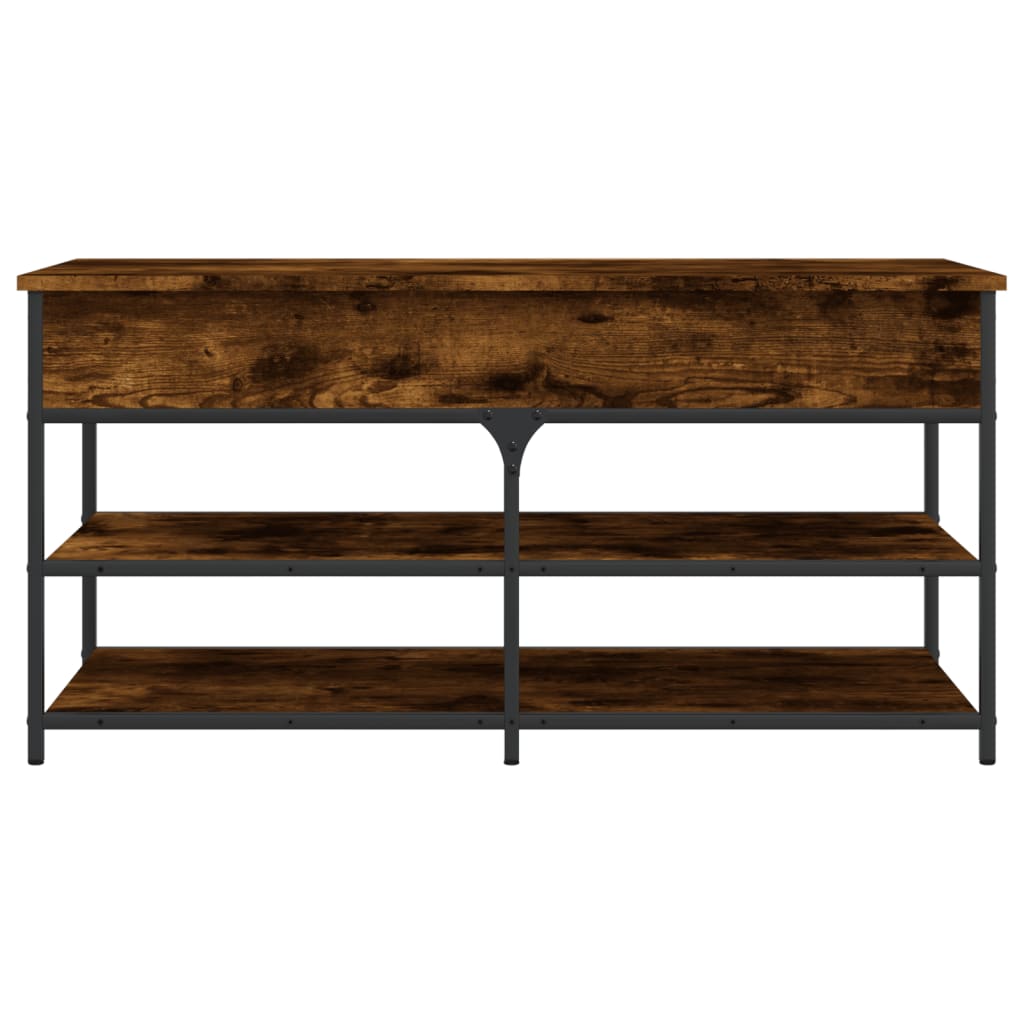 Shoe bench smoked oak 100x42.5x50 cm wood material