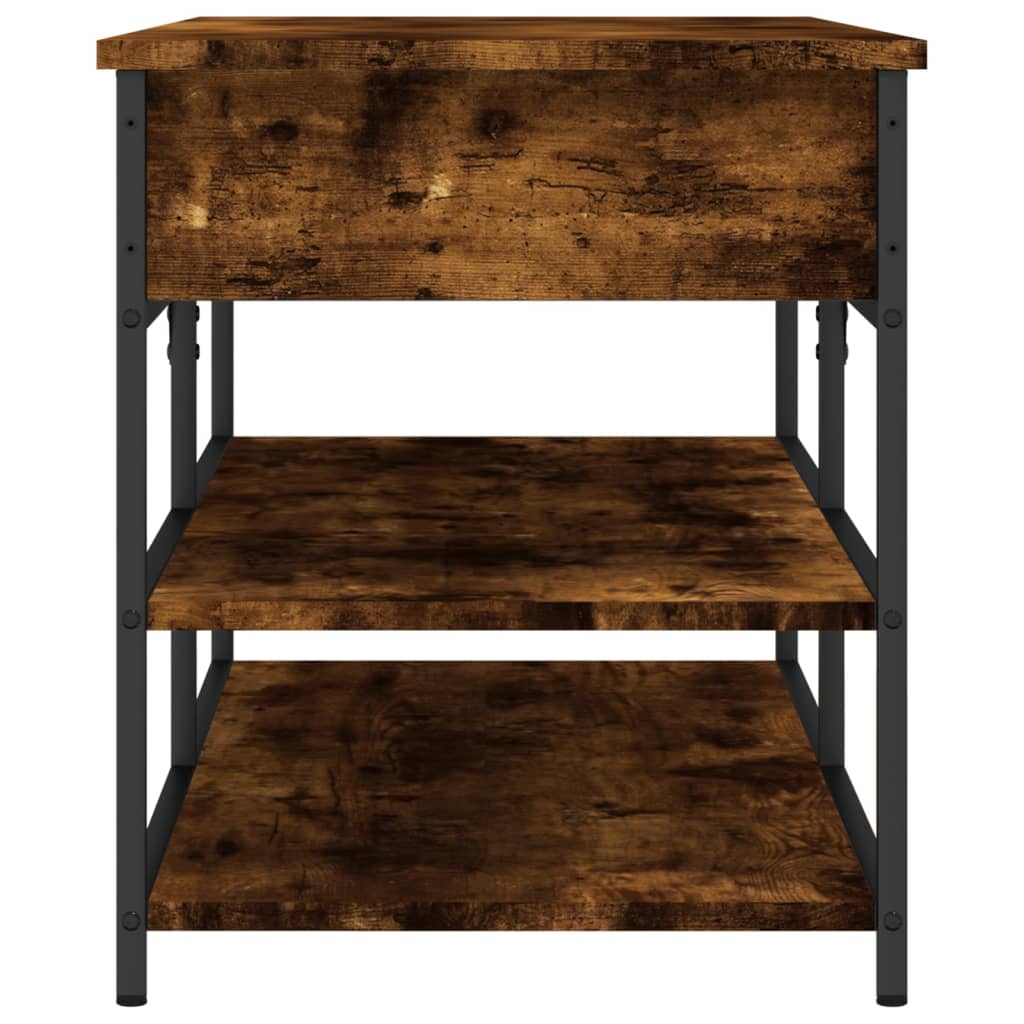 Shoe bench smoked oak 100x42.5x50 cm wood material