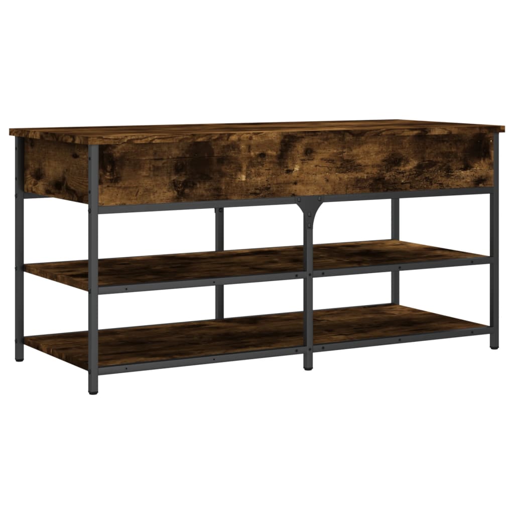 Shoe bench smoked oak 100x42.5x50 cm wood material