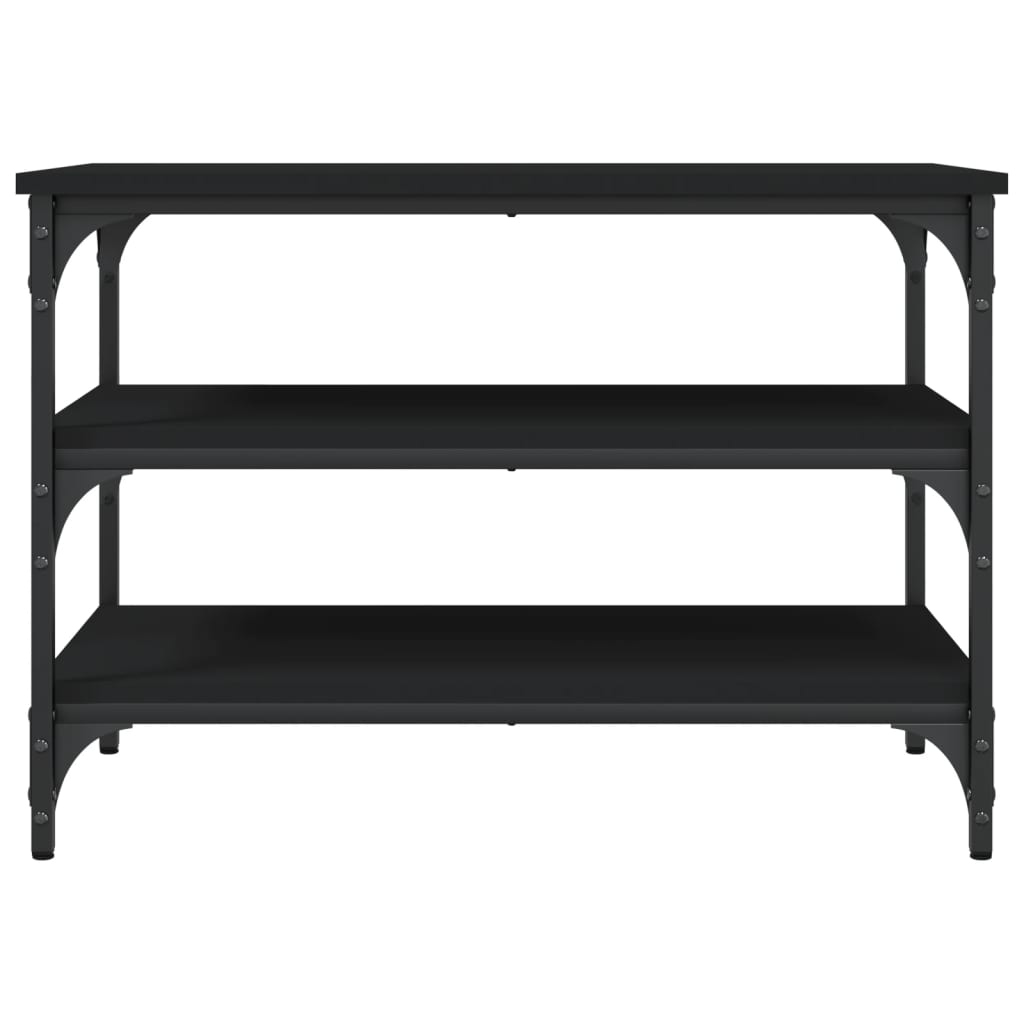 Shoe Bench Black 70x38.5x49 cm Wood Material