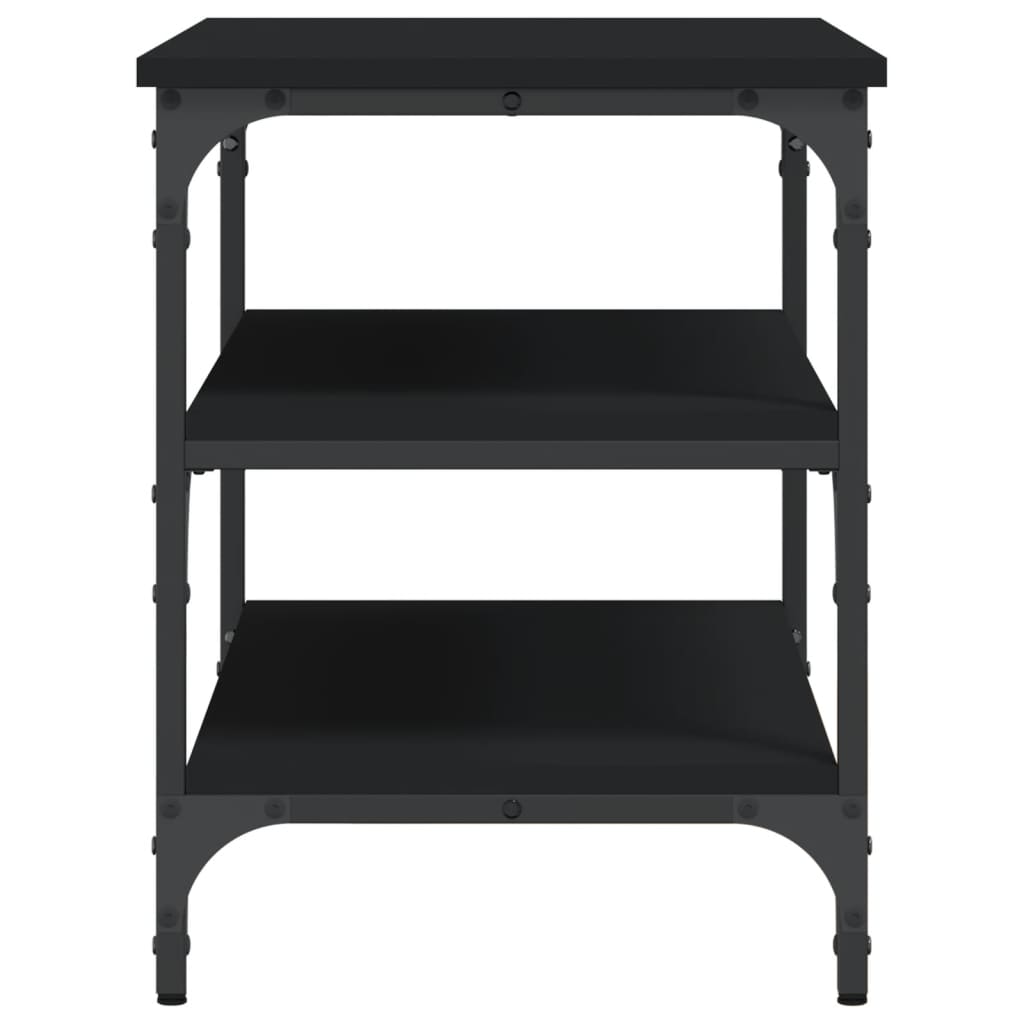Shoe Bench Black 70x38.5x49 cm Wood Material