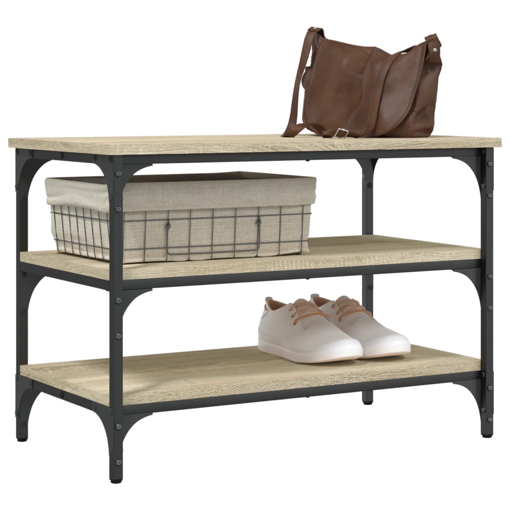 Shoe bench Sonoma oak 70x38.5x49 cm wood material