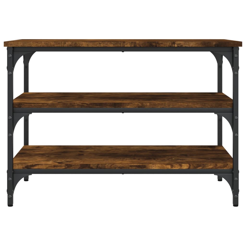 Shoe bench smoked oak 70x38.5x49 cm wood material