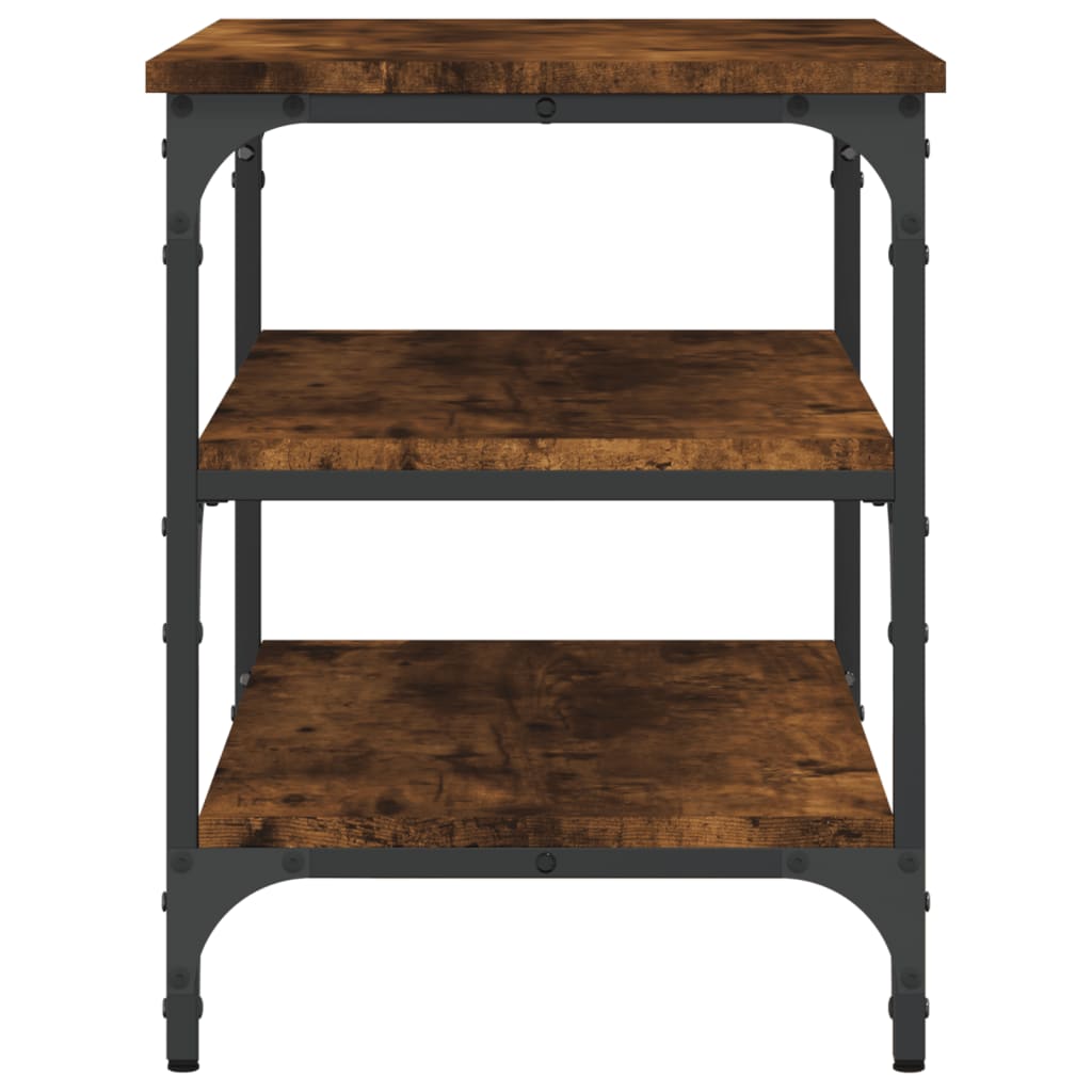 Shoe bench smoked oak 70x38.5x49 cm wood material
