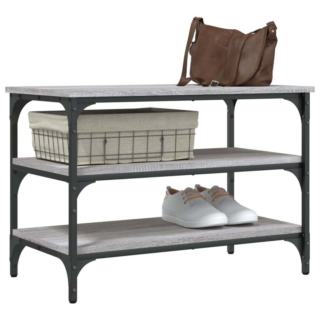 Shoe Bench Grey Sonoma 70x38.5x49 cm Wood Material