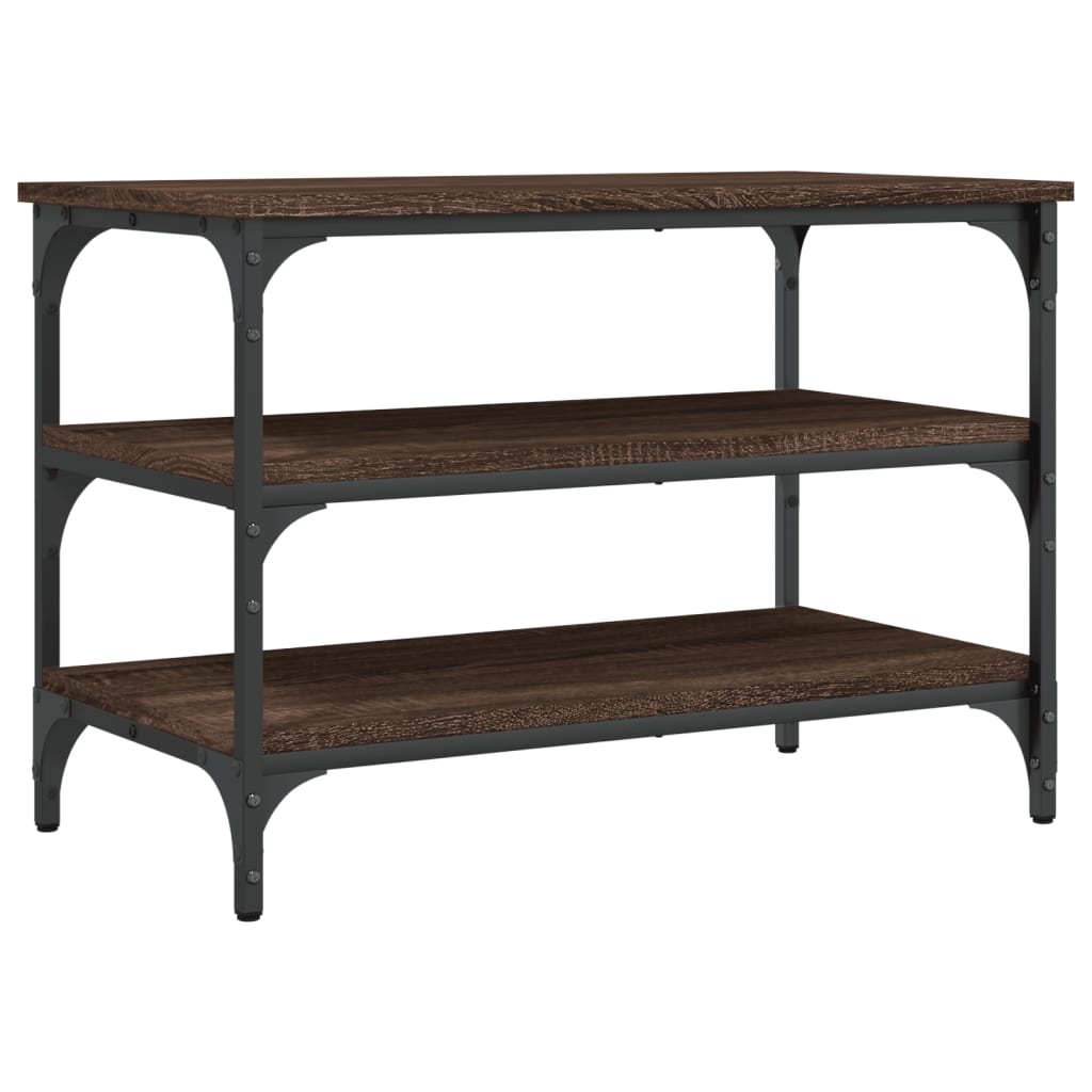 Shoe bench brown oak look 70x38.5x49 cm wood material