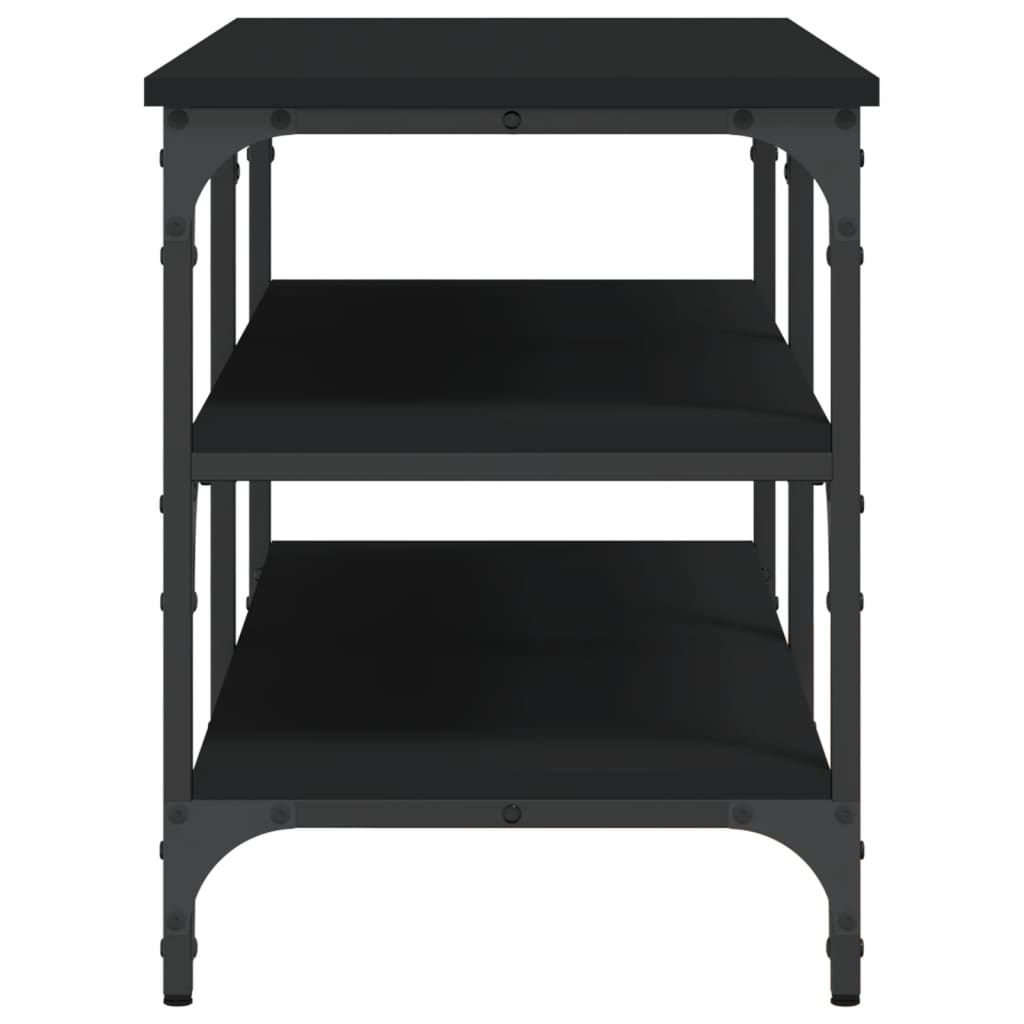 Shoe Bench Black 100x38.5x49cm Wood Material