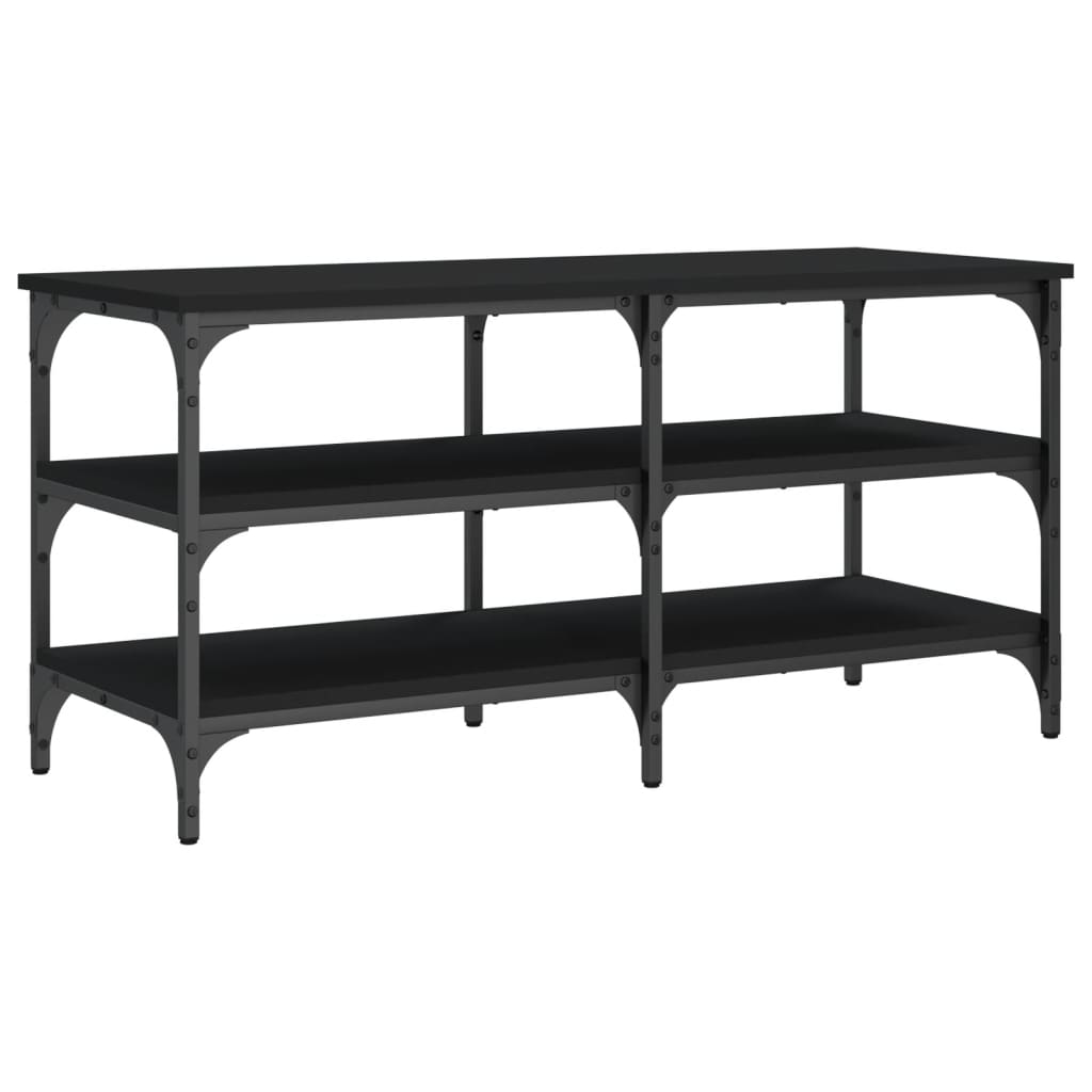 Shoe Bench Black 100x38.5x49cm Wood Material
