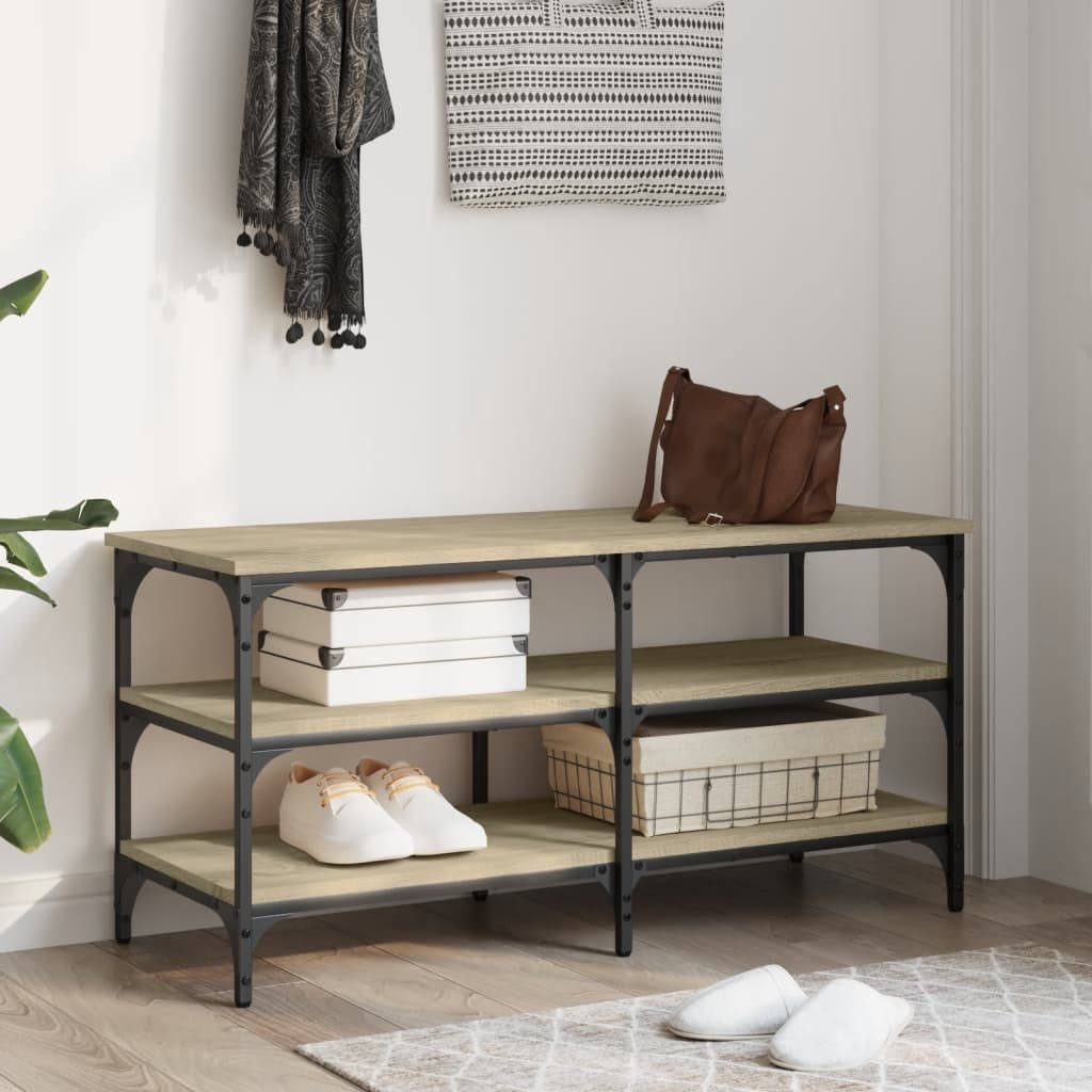 Shoe bench Sonoma oak 100x38.5x49 cm wood material