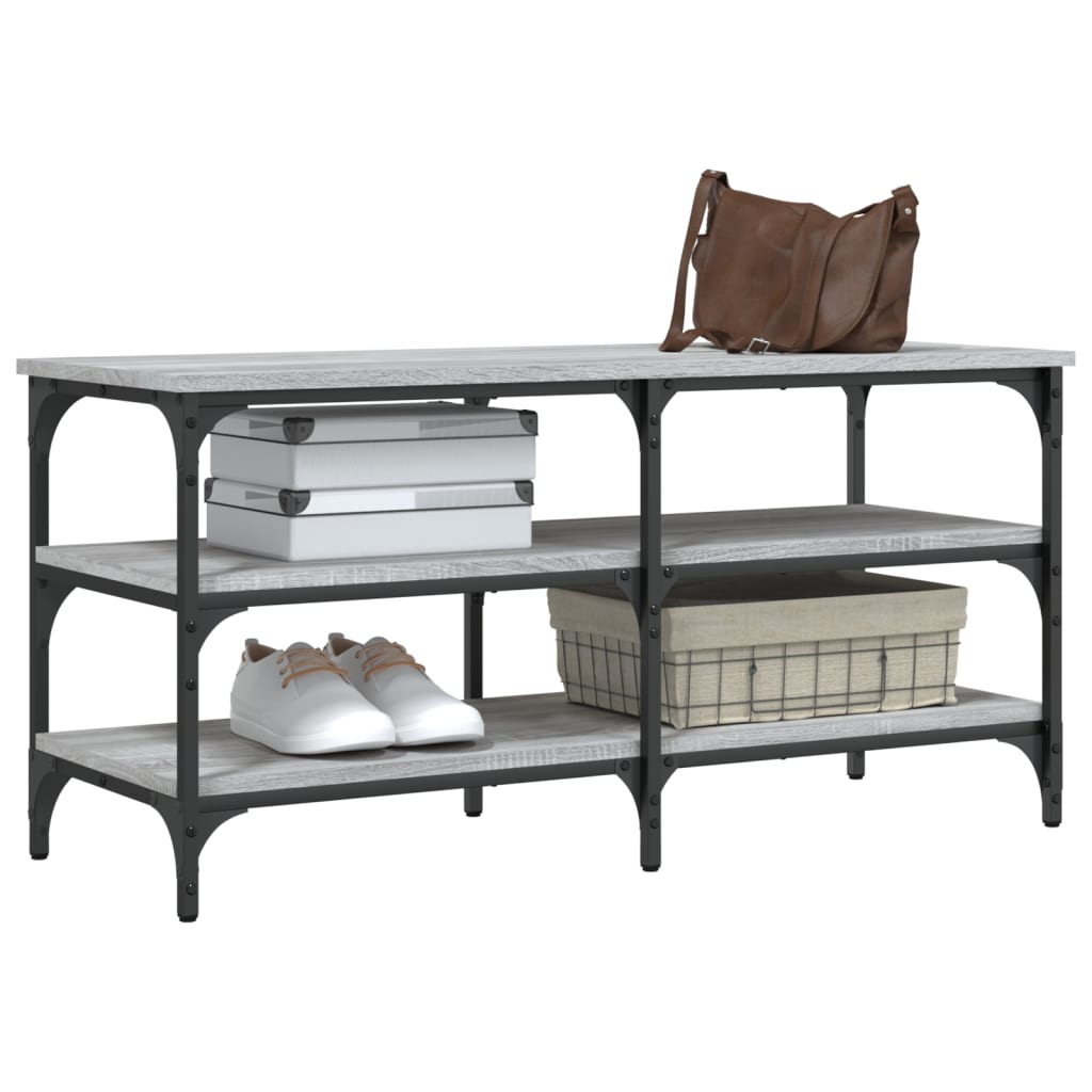 Shoe Bench Grey Sonoma 100x38.5x49 cm Wood Material
