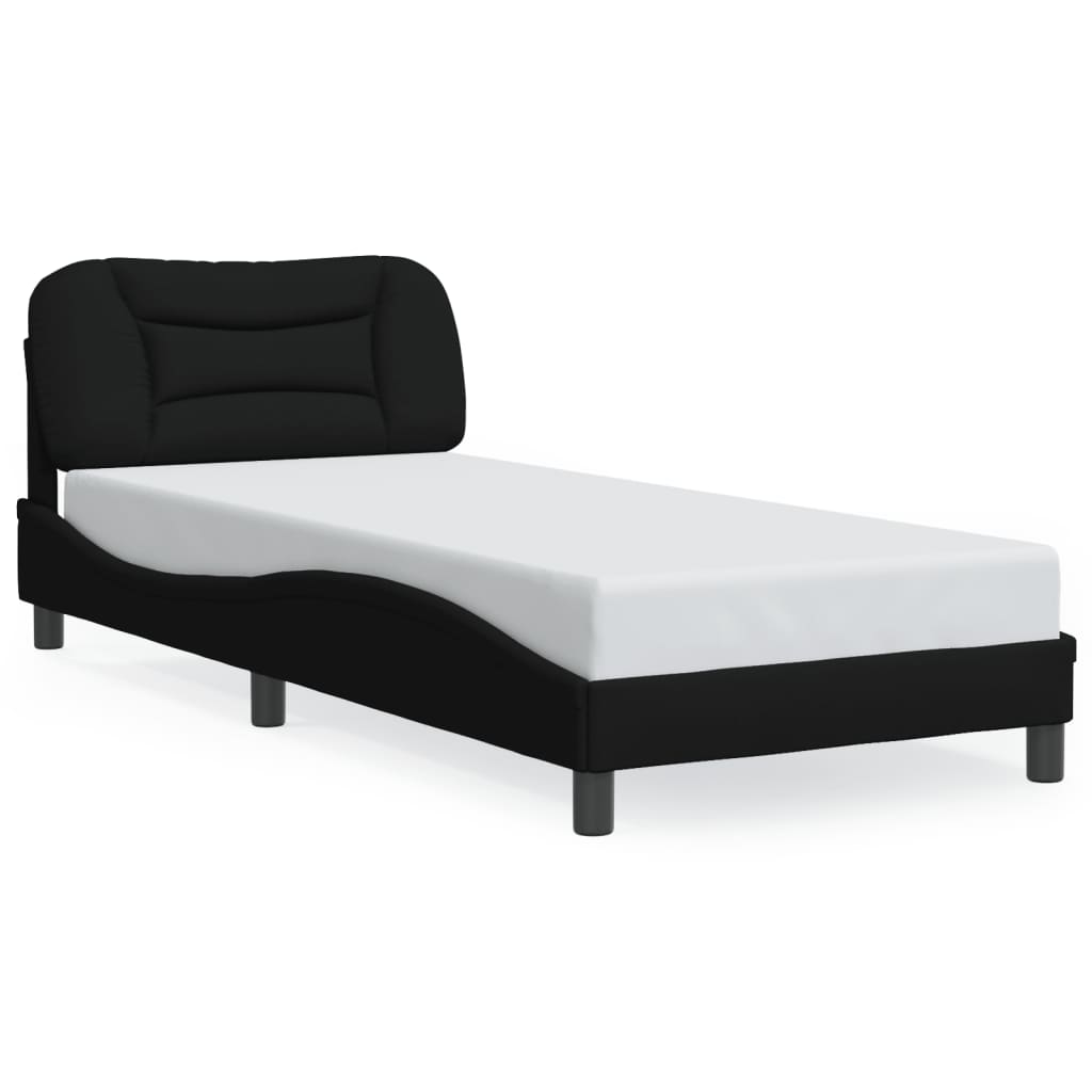 Bettgestell ohne Matratze "Hvar" Schwarz 80x200 cm Stoff