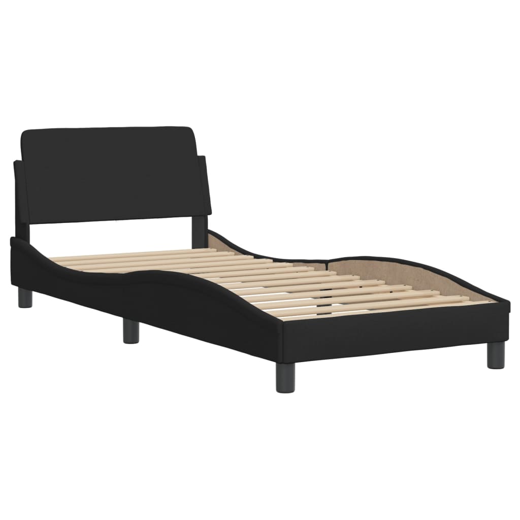 Bettgestell ohne Matratze "Hvar" Schwarz 80x200 cm Stoff