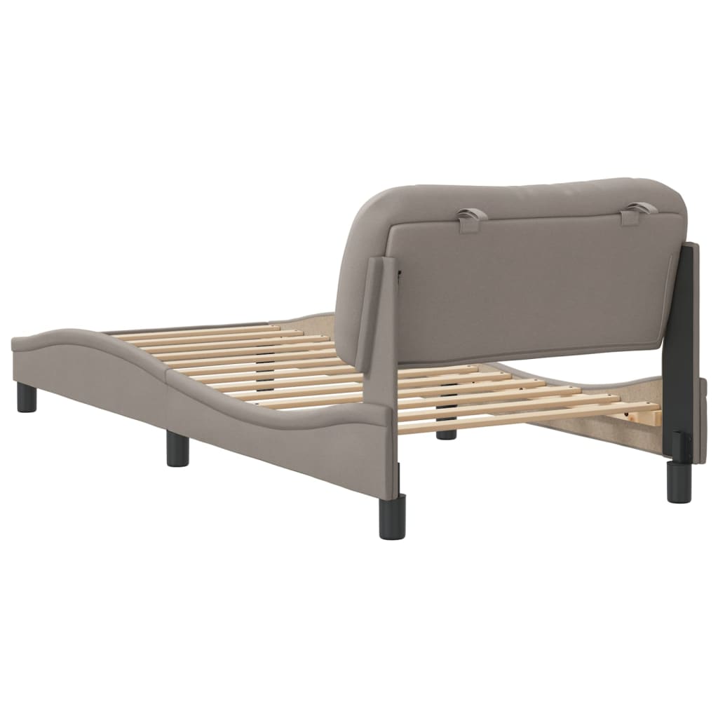 Bettgestell ohne Matratze "Hvar" Taupe 80x200 cm Stoff