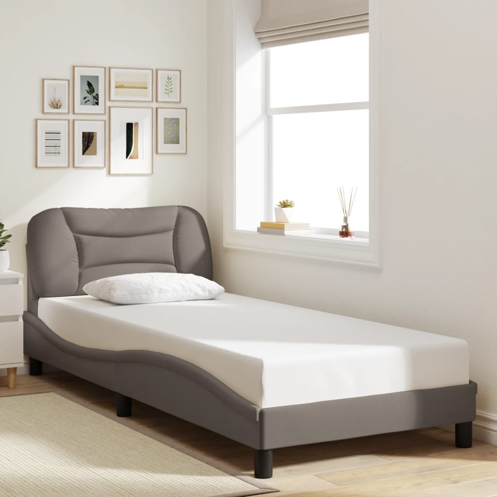 Bettgestell ohne Matratze "Hvar" Taupe 90x190 cm Stoff