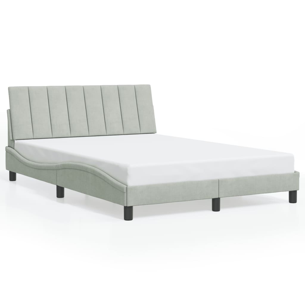 Bettgestell ohne Matratze "Hanko" Hellgrau 120x200 cm Samt