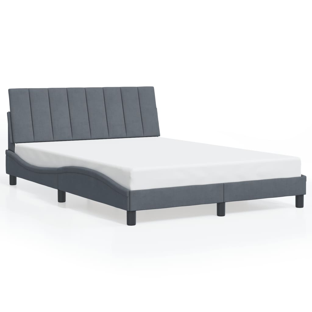 Bettgestell ohne Matratze "Hanko" Dunkelgrau 140x190 cm Samt