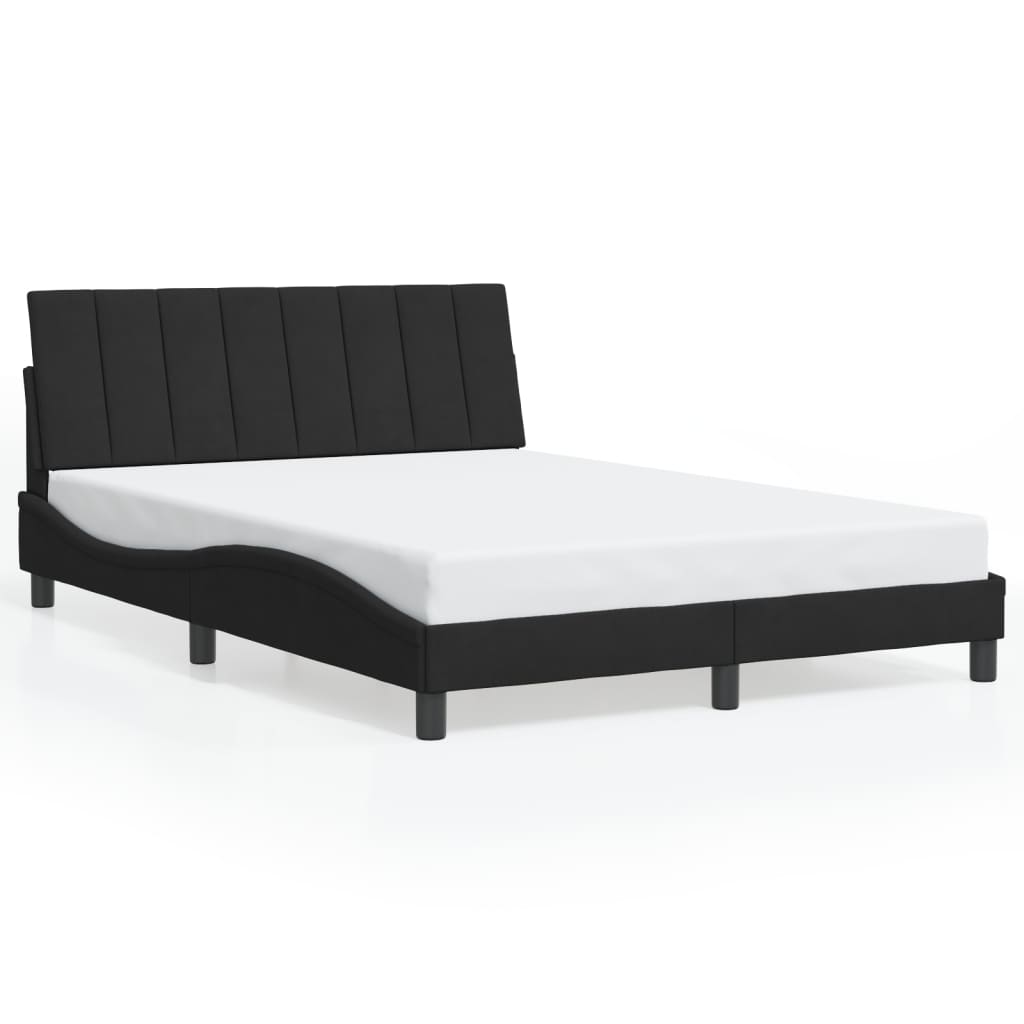 Bettgestell ohne Matratze "Hanko" Schwarz 140x200 cm Samt