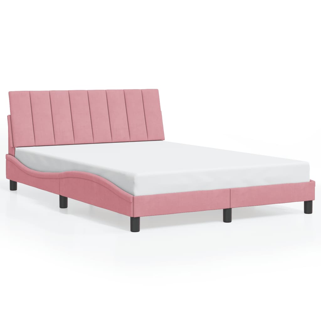 Bettgestell ohne Matratze "Hanko" Rosa 140x200 cm Samt