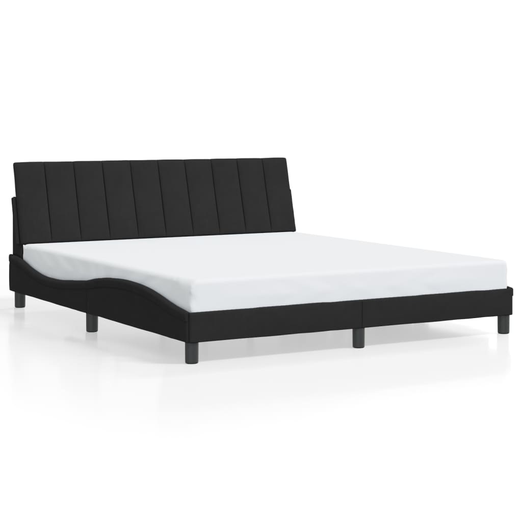 Bettgestell ohne Matratze "Hanko" Schwarz 180x200 cm Samt