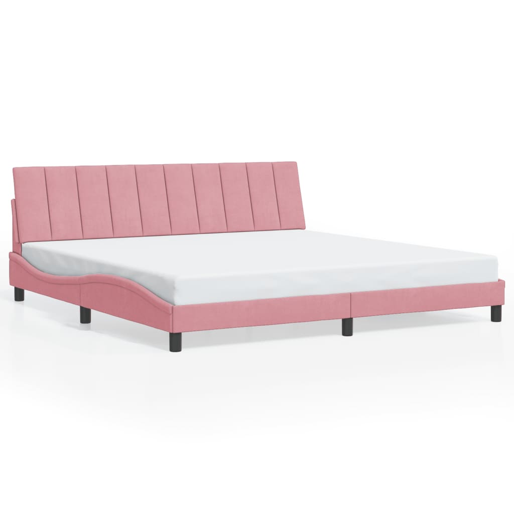Bettgestell ohne Matratze "Hanko" Rosa 200x200 cm Samt