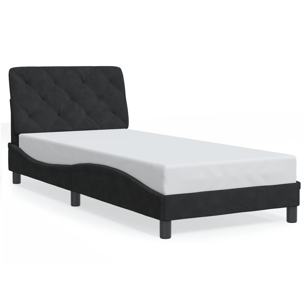 Bettgestell ohne Matratze Schwarz 80x200 cm Samt
