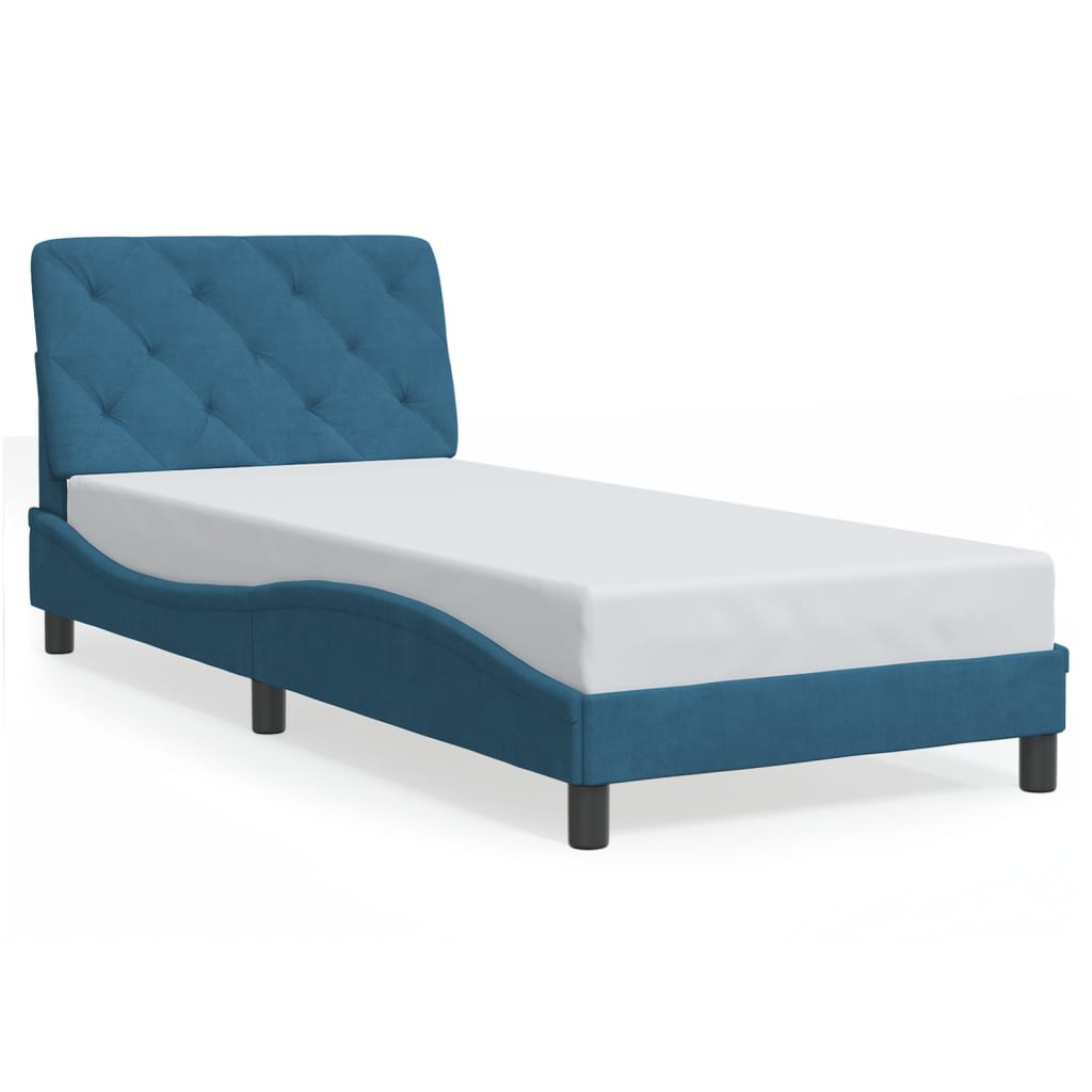 Bettgestell ohne Matratze Blau 80x200 cm Samt