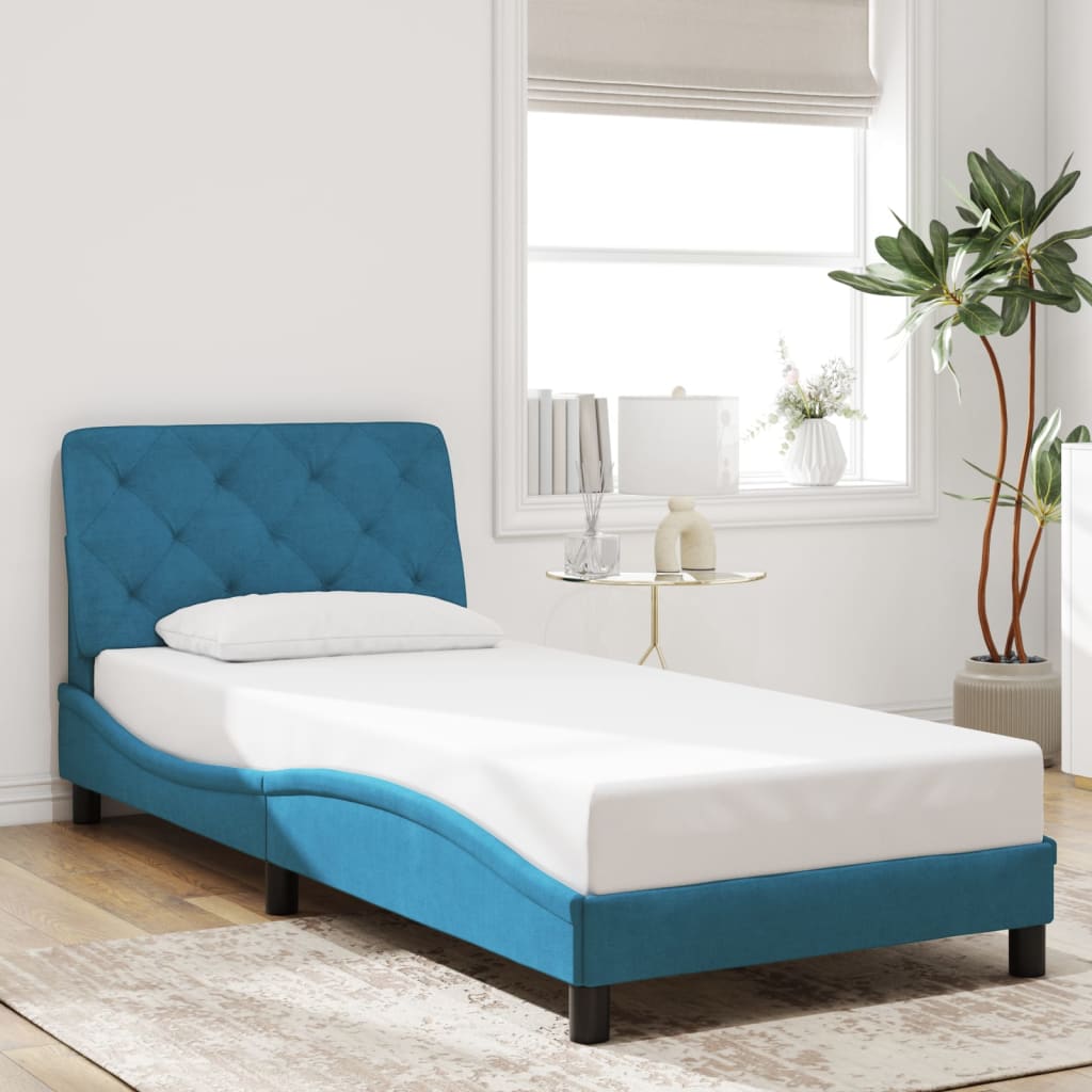 Bettgestell ohne Matratze Blau 80x200 cm Samt
